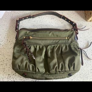 Mz Wallace green nylon shoulder bag